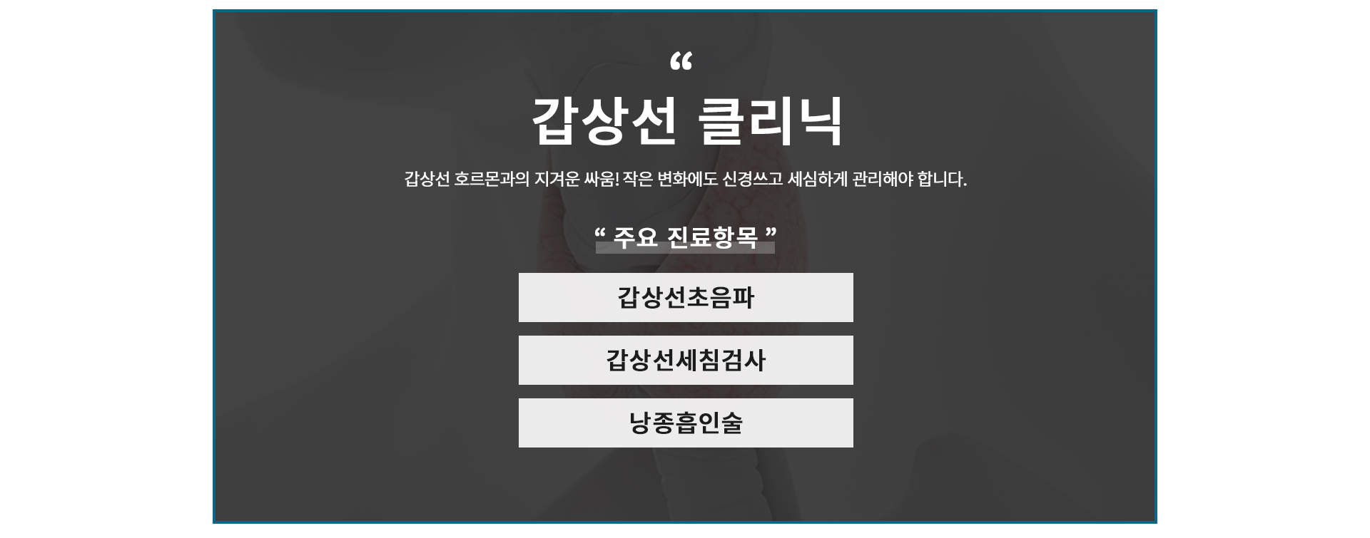 갑상선초음파, 갑상선세침검사, 낭종흡인술